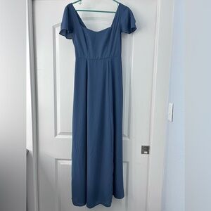 Elegant Blue Off-Shoulder Dress